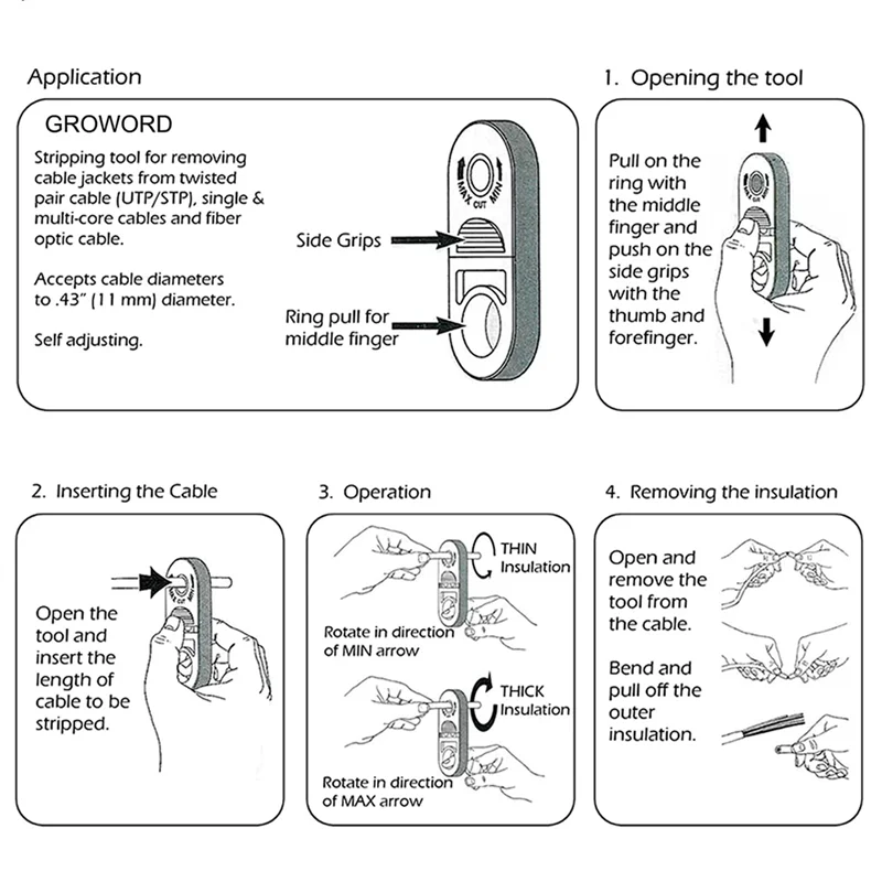 Универсальный инструмент для зачистки сетевых проводов Cat5E Cat6 Cat7 Cat8 —