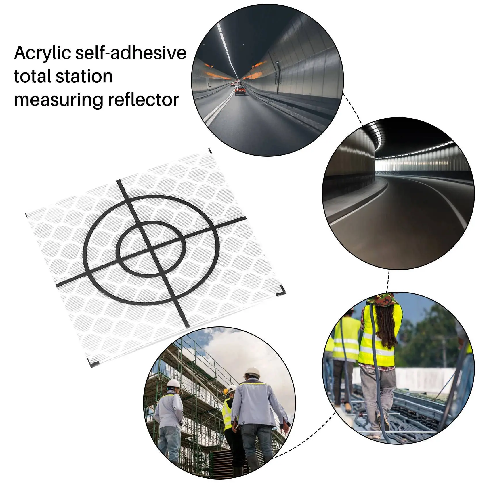 

100Pcs Prism Measurement Reflector Sheet Reflective Tape Target Total Station Tunnel Survey 40X40Mm