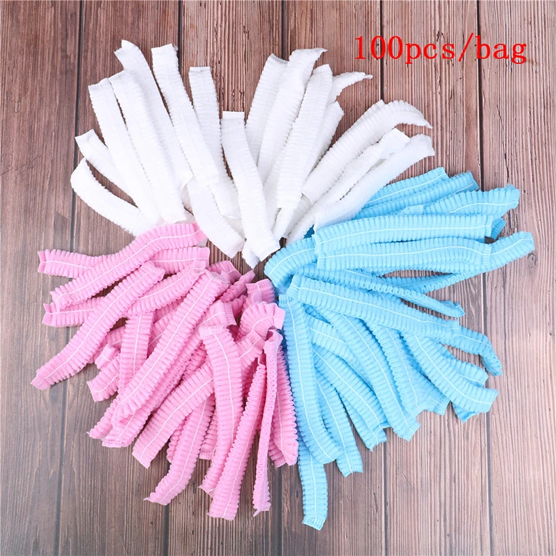 

Plastic Disposable Microblading Permanent Sterile Hat For Eyebrow Tattooing Catering Hat Makeup Hair Net Caps 100pcs