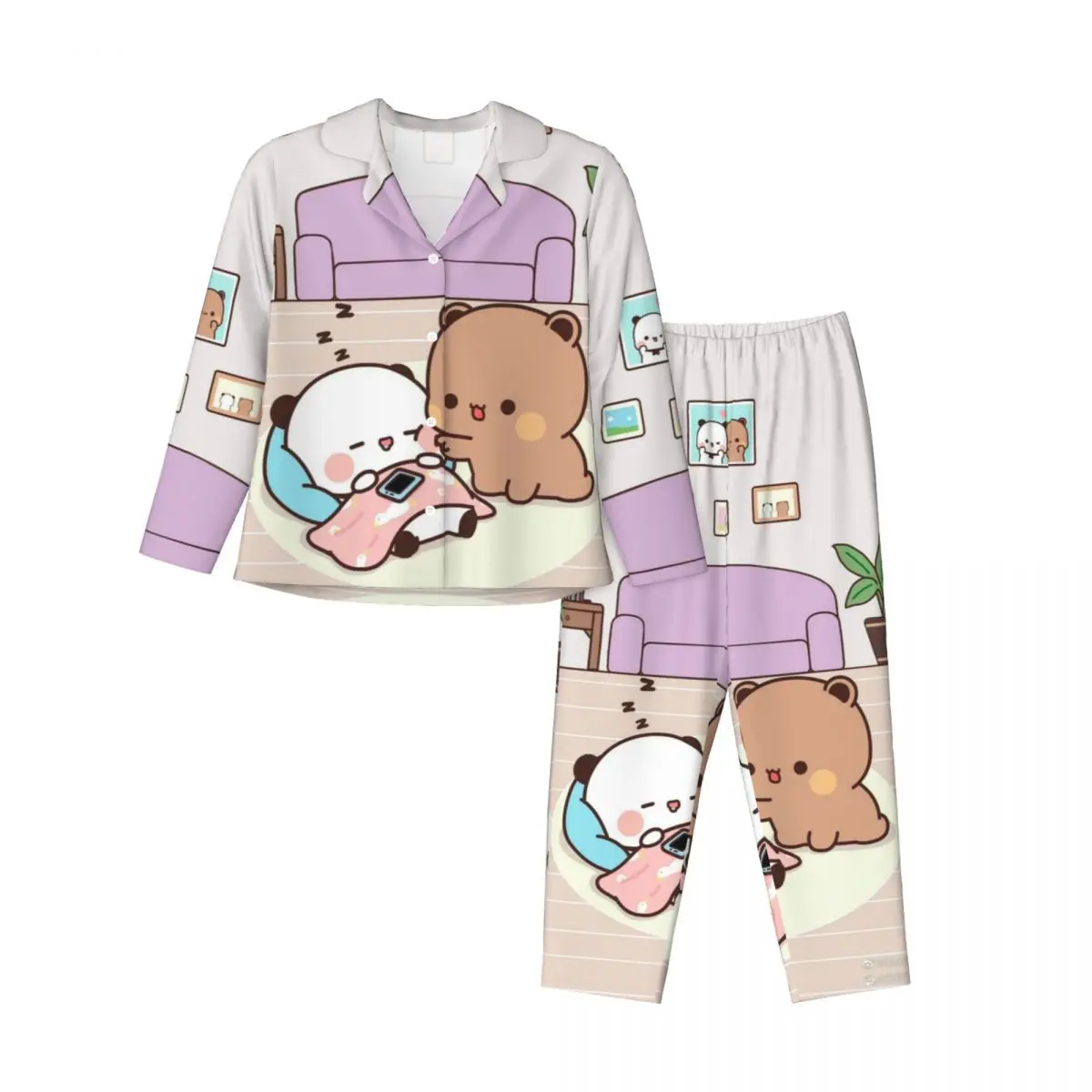 Женский пижамный комплект Panda Bear Hug Bubu Dudu из 2 предметов для женщин повседневный