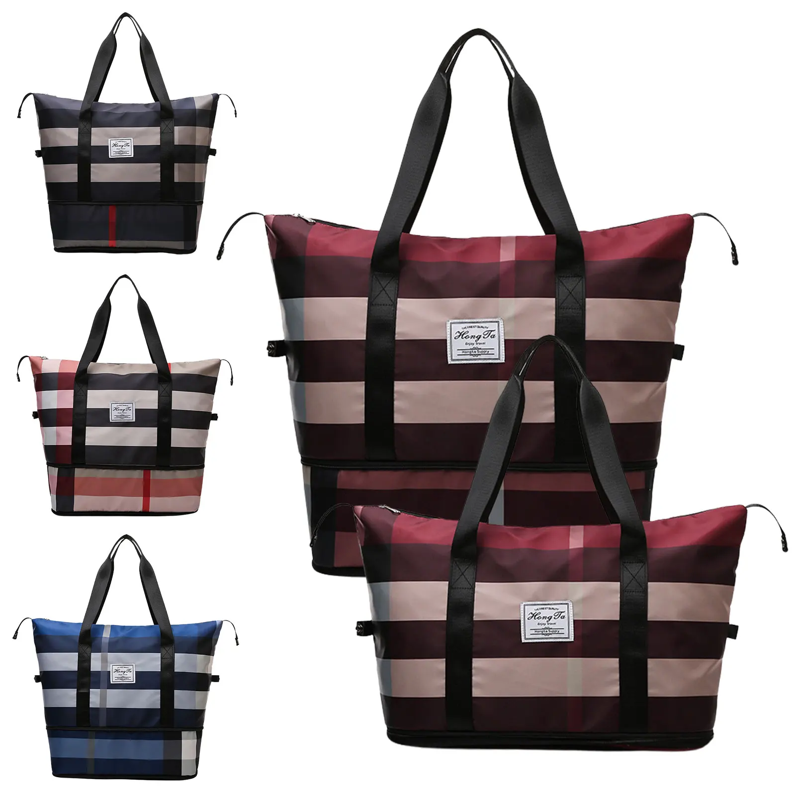 

Weekend Bags Waterproof Large Travel Duffel Storage Bag Dry Wet Separation Lightweight Foldable For Outdoor Gym Sports Activitiy