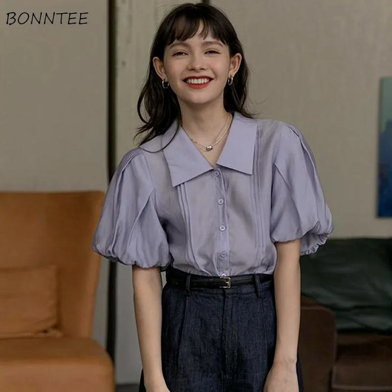 

Рубашки женские винтажные дизайнерские элегантная одежда во французском стиле фиолетовые Топы женские летние новые универсальные модные ...