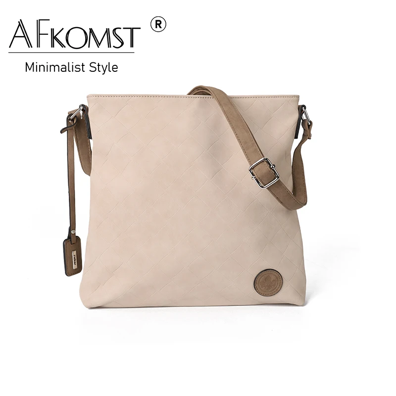 

AFKOMST Book Bag Fashion Decoration Sheet Metal One Shoulder Women's Solid Color Crossbody Bag PU Leather