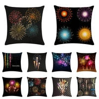 various fireworks cushion cover carousel celebration festival holiday pillow case cushion cover sofa home decor zy1074