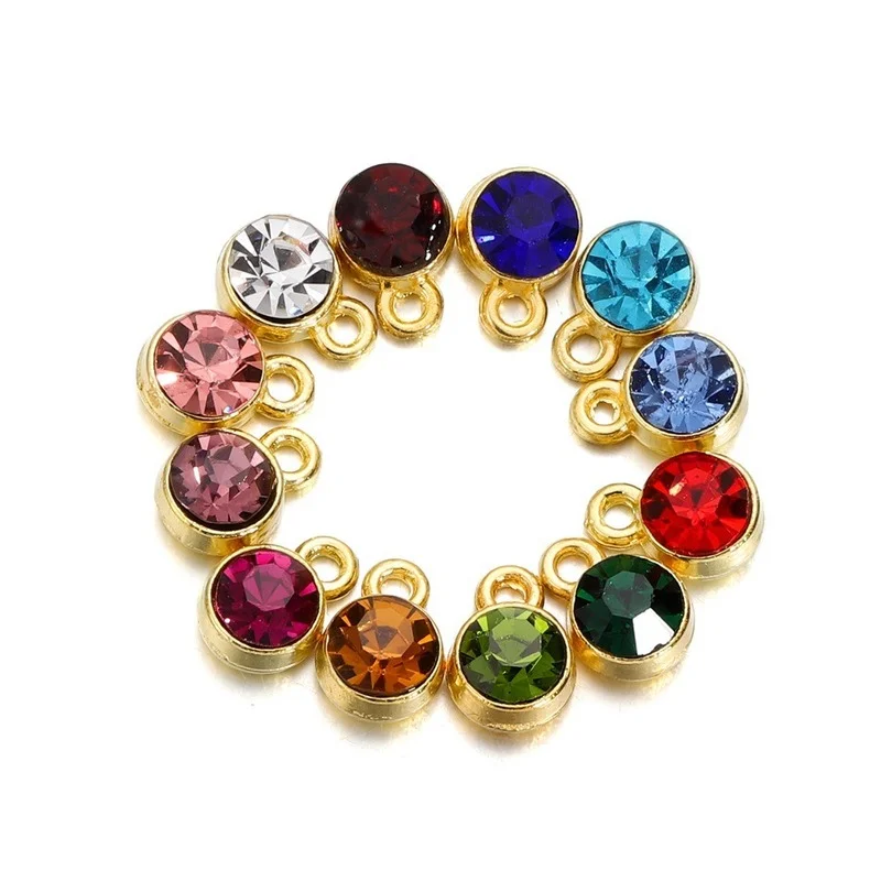 

20Pcs/Lot Colorful Birthstone Dangle Charms Necklace Bracelet Earring Keychain Pendant for DIY Jeweley Making Supplies