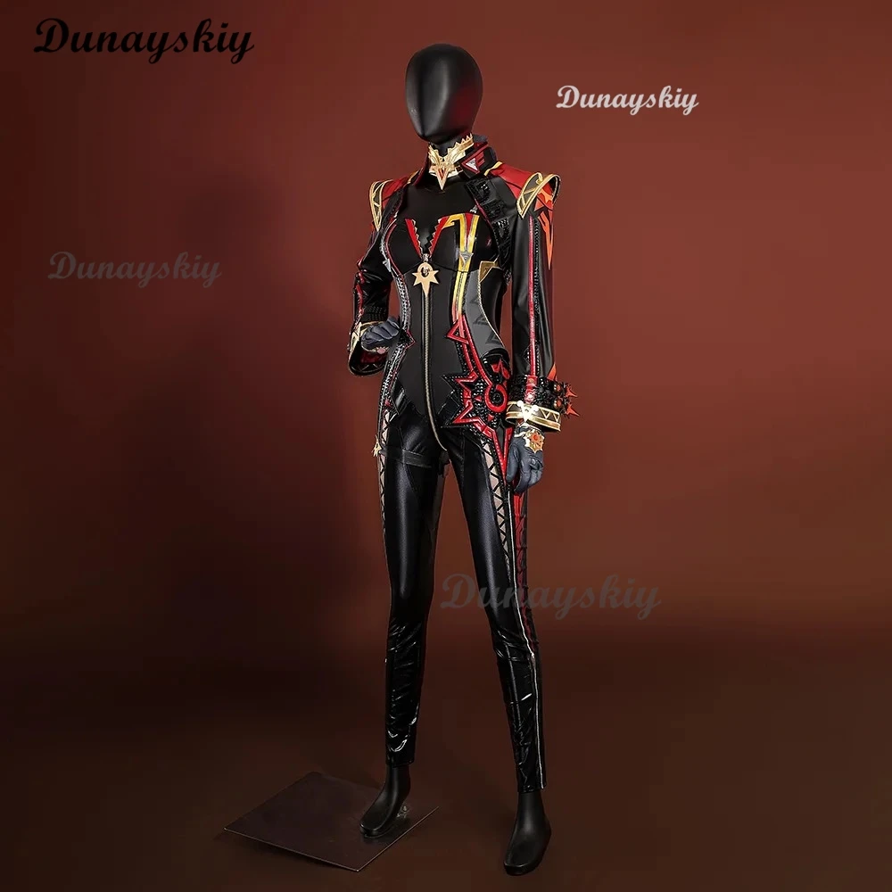 Genshin Impact Mavuika Косплей Костюм Парик Униформа Серьги Солнцезащитные Очки Pyro Archon Natlan