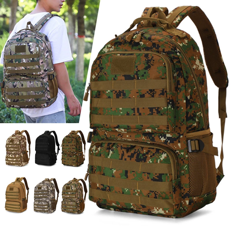 

Камуфляжный рюкзак для мужчин, армейский Тактический ранец большой вместимости в стиле милитари, уличная дорожная сумка для походов и кемп...