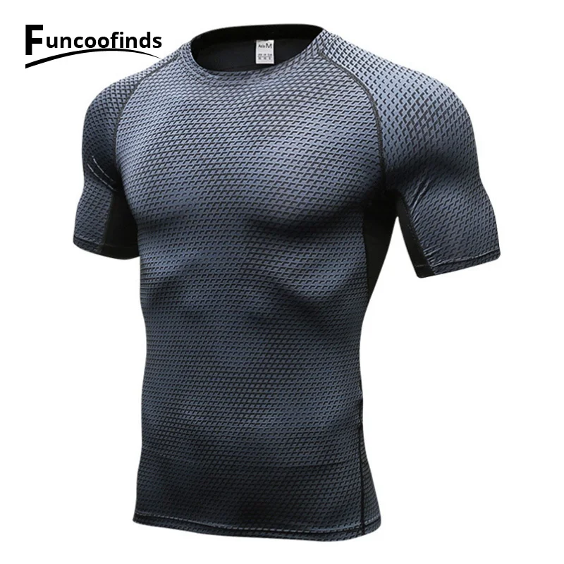 

3D Design Men's Cool Dry Short Sleeve Compression Shirts O-Neck Sports T-Shirts