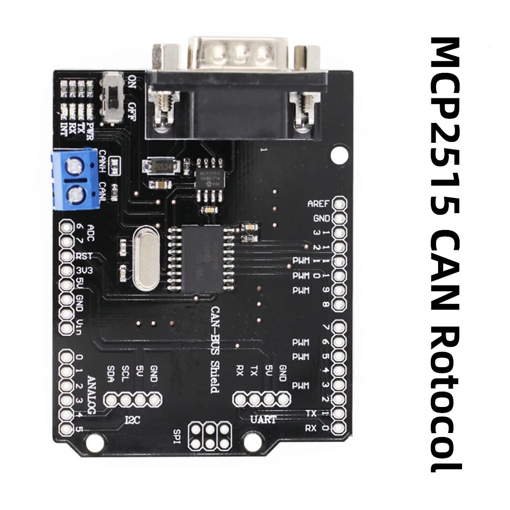 MCP2515 EF02037 CAN BUS Shield SPI 9-контактный стандартный модуль платы расширения Sub-D DC 5-12 В для Arduino