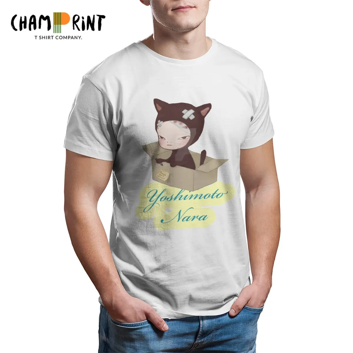 

Футболка Yoshimoto Nara Artist Мужская, 100% хлопок, забавная футболка с круглым вырезом, футболка с короткими рукавами, Оригинальная одежда