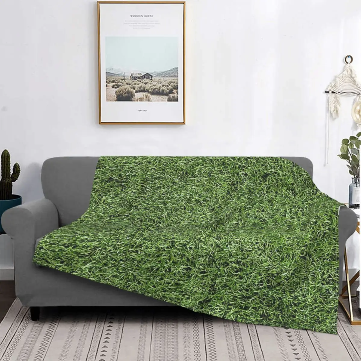 

Astroturf Lush Green Turf Grass Athletic Field Texture Blanket Bedspread Plaid