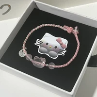 kawaii cartoon hellokitty cat fashion pendant bracelet woman exquisite lucky cuff bracelet anniversary gift jewelry