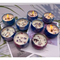 smokeless scented candle oil painting tin can soybean wax plant essential oil bedroom fragrance holiday gift box