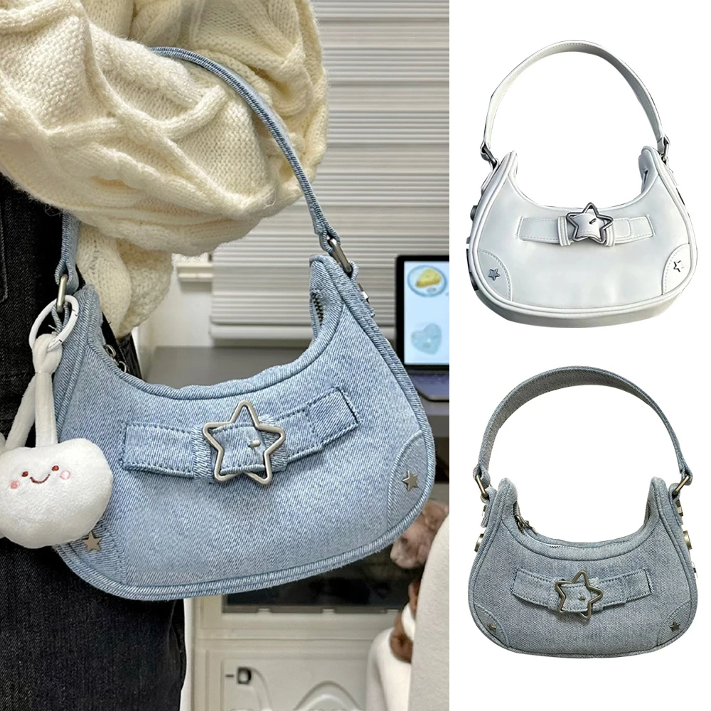 2023 Vintage Star Handbag Armpit Purse Denim Bag Deni Underarm Bag Single Shoulder Bag