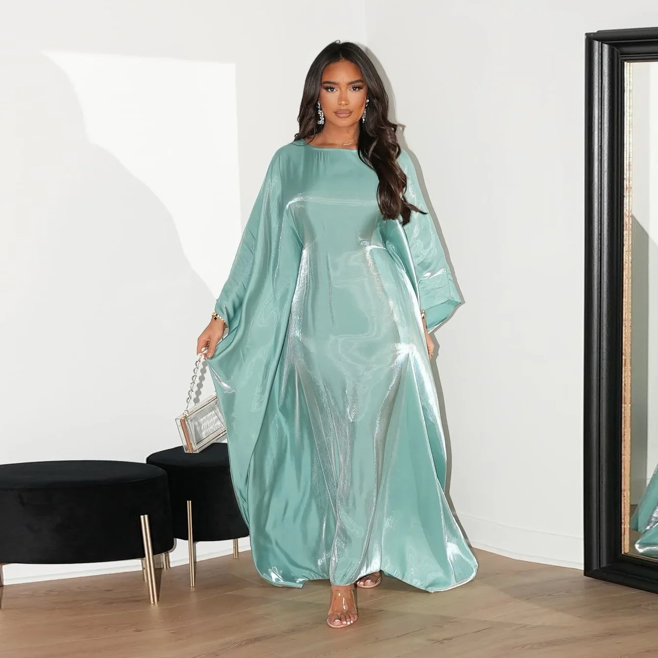 Мусульманское платье Женская абайя Дубай модная женская одежда арабское яркое