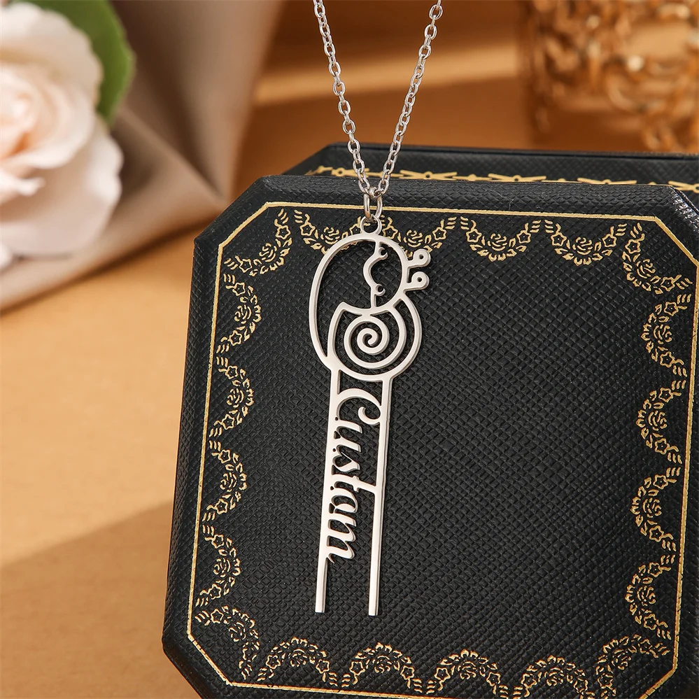 QIMING милый улитка персонализированное имя ожерелье для женщин и детей кулон из