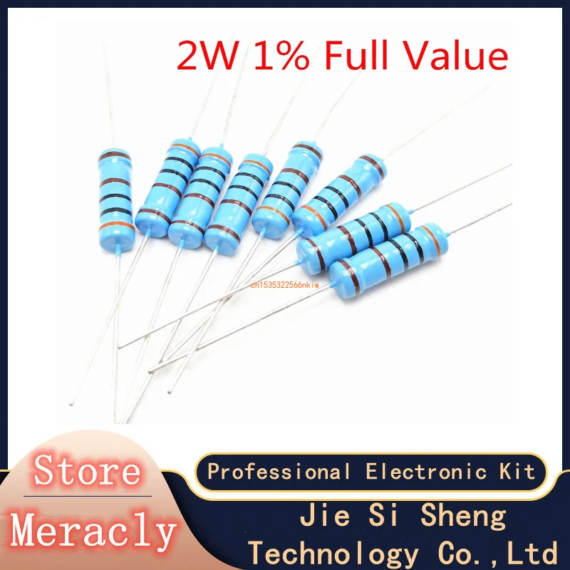 

20pcs 2W 1% Metal film resistor 330K 360K 390K 430K 470K 510K 560K 620K 680K 750K 820K 910K 1M 1.2M 1.5M 2M 2.7M ohm