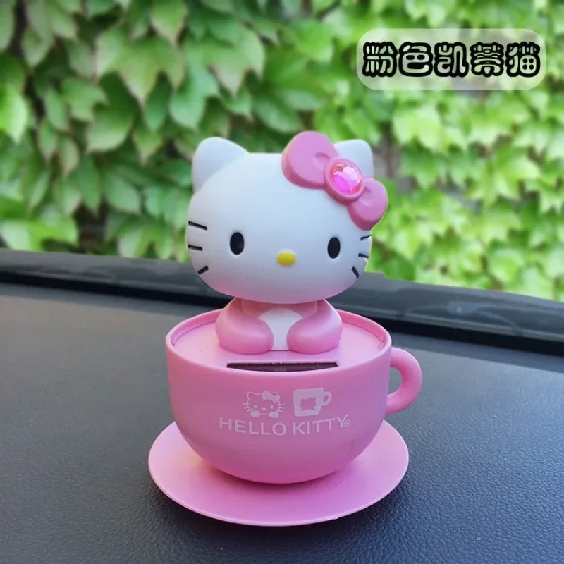Новинка Sanrio симпатичная чайная чашка Hello Kitty аниме Солнечная Вибрирующая голова