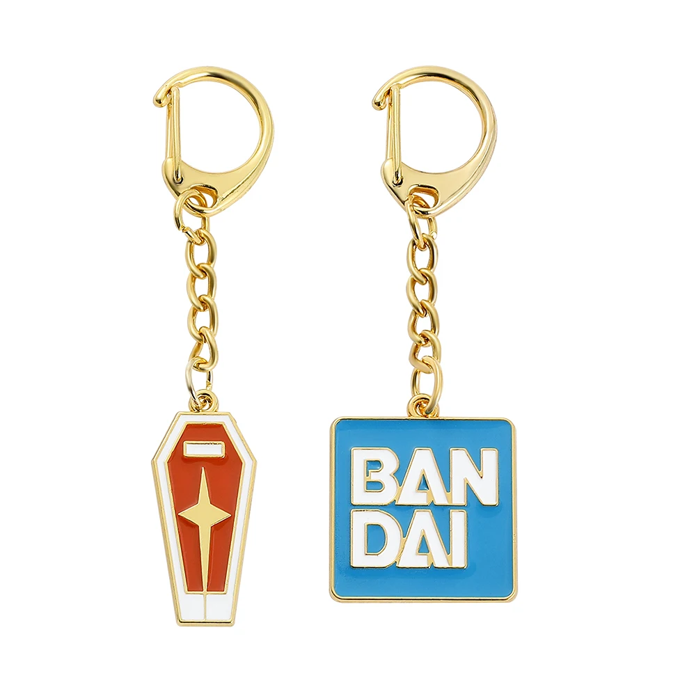 

Gundam Bandai Logo Badge Enamel Pendant Keychain Car Backpack Keyring Decoration Accessories for Bandai Fans Gifts Key Holder