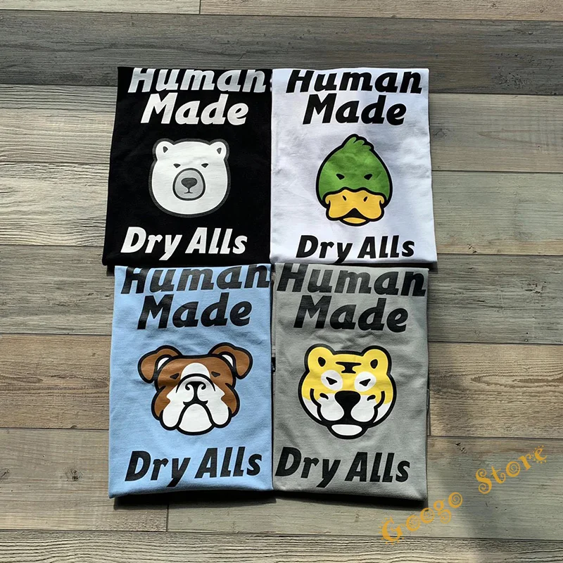 

Human Made Long Sleeve T-shirts Men Women 1:1 Top Casual Letter Printing Cartoon Pattern Fashion Loose O-Neck New Tee