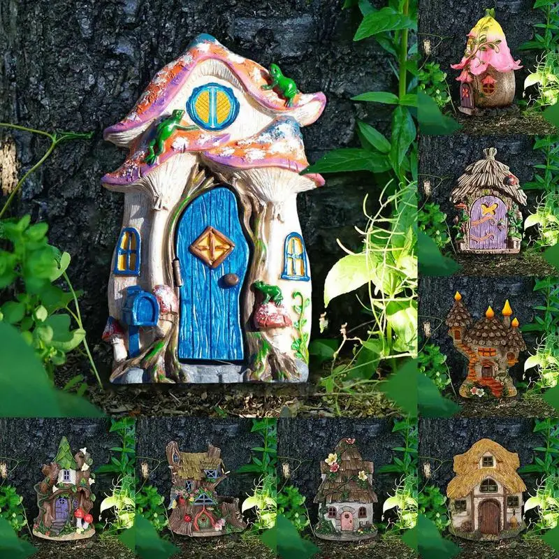 

Fairy Garden Decor Wooden Mini Fairy Window Door Decoration Tabletop Ornaments For Bedroom Kids Room Living Room Miniature