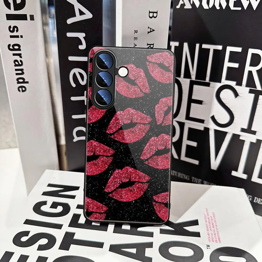 Фото Винтажный чехол для телефона с принтом леопарда и сердечек для Samsung Galaxy A17 16 15 14 13 57 37 27 26 35 53 24 34 с закаленным стеклом. №5