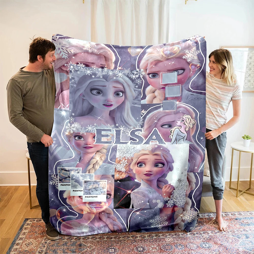 Фланелевое тонкое одеяло с мультяшным принтом Холодное сердце Эльзы.