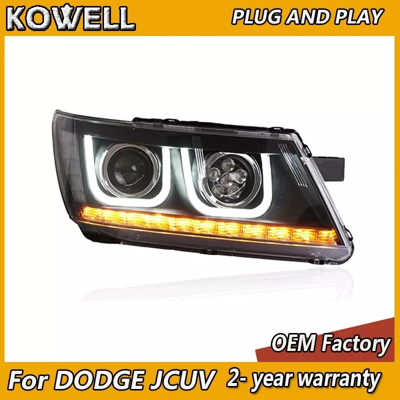 Светодиодный ная фара для Dodge JCUV фары 2008-2019 светодиодные путешествий DRL Fiat Freemont Angel