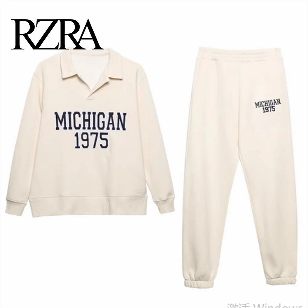 RZRA2024 Осенняя коллекция: новая рубашка-поло с буквенно-цифровым принтом толстовка