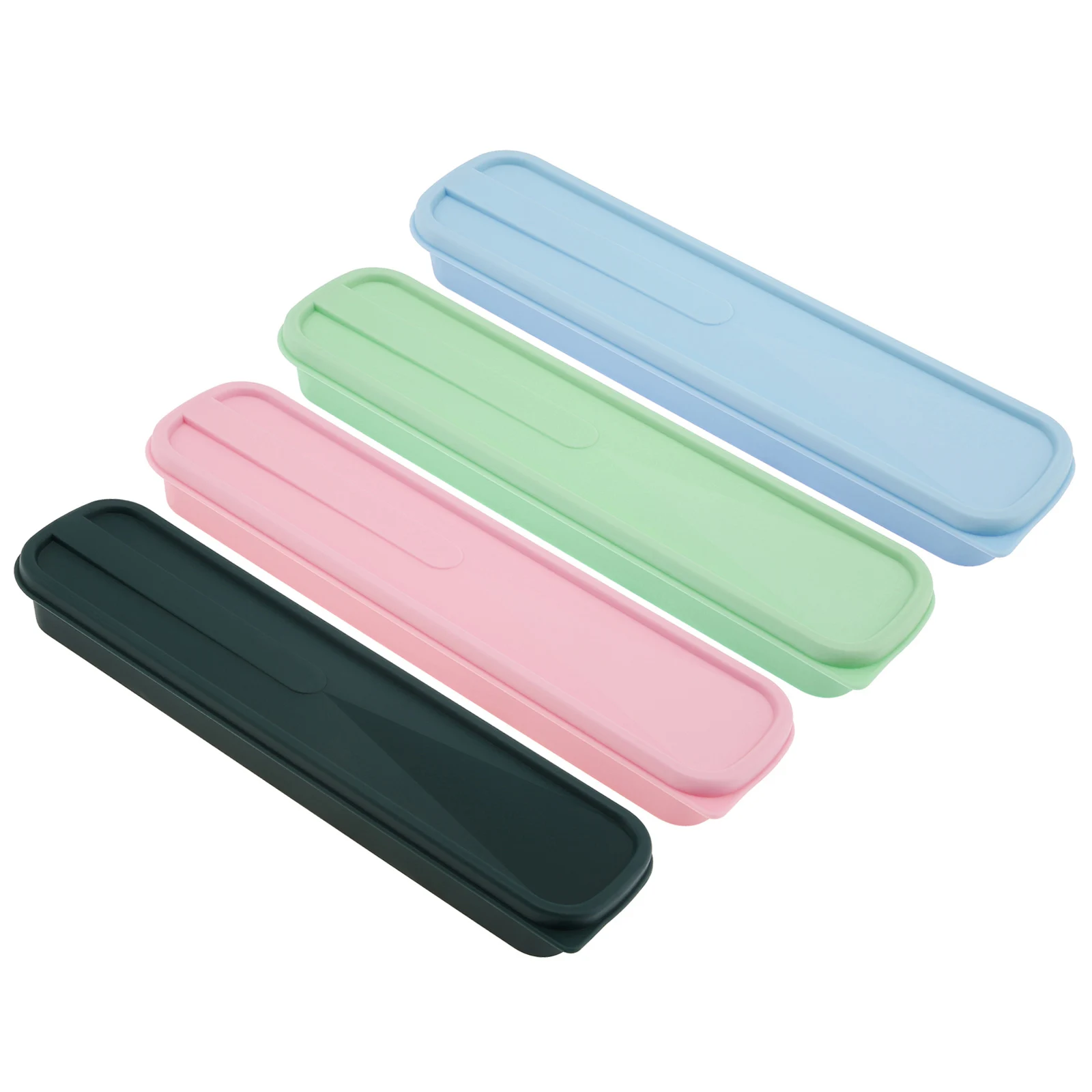 

4 PP Material Colour Portable Internal Length 22.2mm Tableware Storage Box for Cutlery Kit Travel Tableware Case