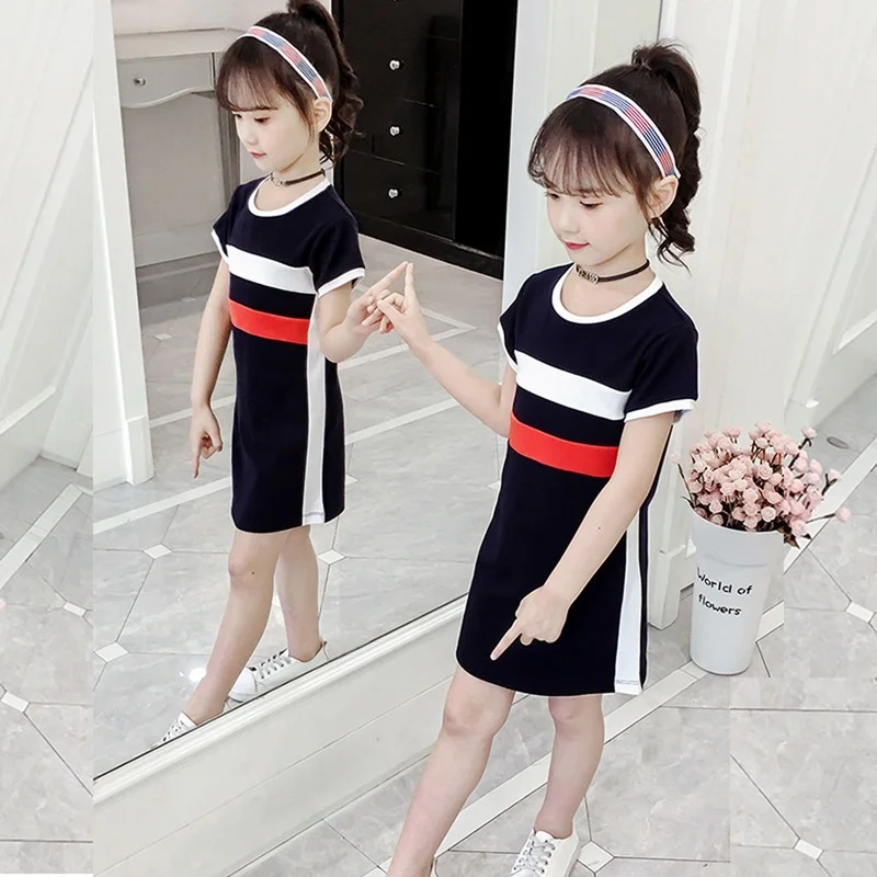 

Summer Girls' Casual Dress New Slim Children's Skirt Korean Version Of The Western Style In The Big Children's Fashion Clothing