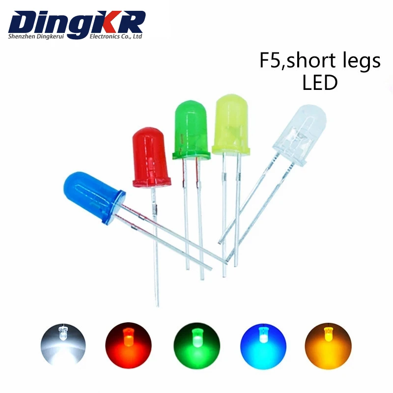 

TieLong 5 цветов X 20 шт. = 100 шт. F5 5 мм круглый желтый белый красный зеленый синий рассеянный круглый диод DIP СВЕТОДИОДНЫЙ светильник