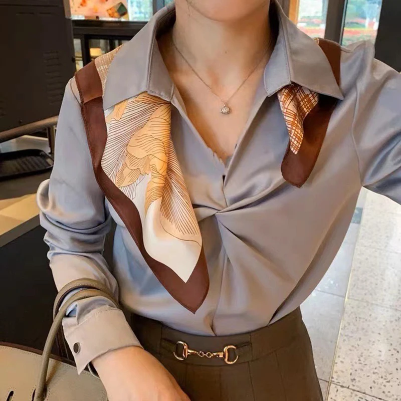 1 шт. женский шарф из искусственного шелка 70 см