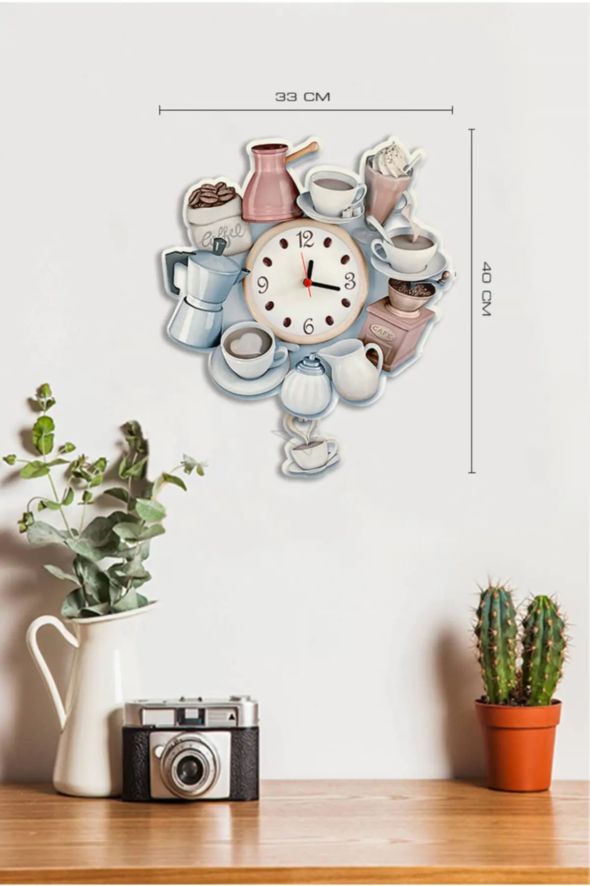Кофейные кухонные настенные часы с зернистой поверхностью | Дом и сад