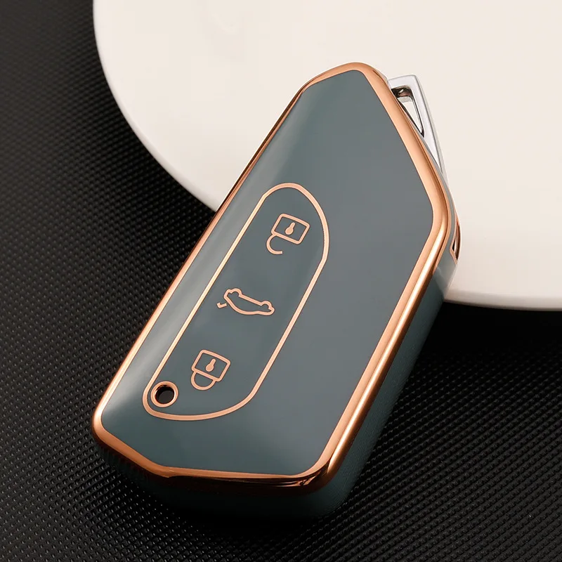 

Gel Car Key Cover For VW Volkswagen Golf 8 Mk8 2020 Skoda Octavia 3 Buttons Smart Keyless Remote Control Cases Keychain Holder