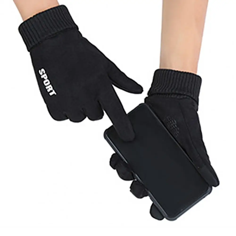 

Утолщенные практичные Однотонные эластичные манжеты перчатки 1 пара супер мягкие спортивные перчатки плюшевая подкладка для улицы