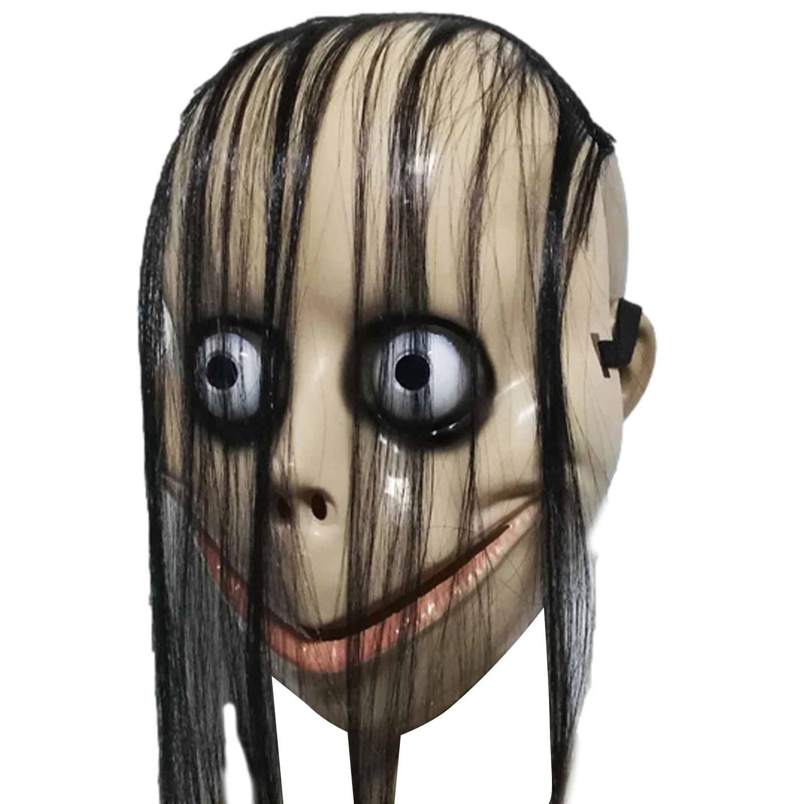 Страшное лицо Momo, обложка для женского лица с длинными волосами, обложка  на лицо, страшные аксессуары для хэллоуина, костюмы для косплея | AliExpress