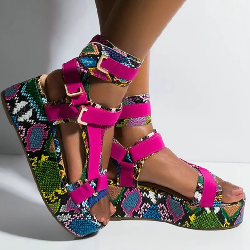 

Fitshinling Leopard Heel Shoe Fashion Summer Strap High Heels For Women 2022 Colorful Sandals