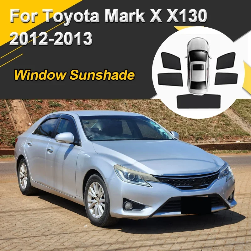 Фото Солнцезащитные шторки для автомобиля Toyota Mark X X130 2012-2013, теплоизоляционные, затемняющие, сетчатые, для лобового стекла, автоаксессуары №1