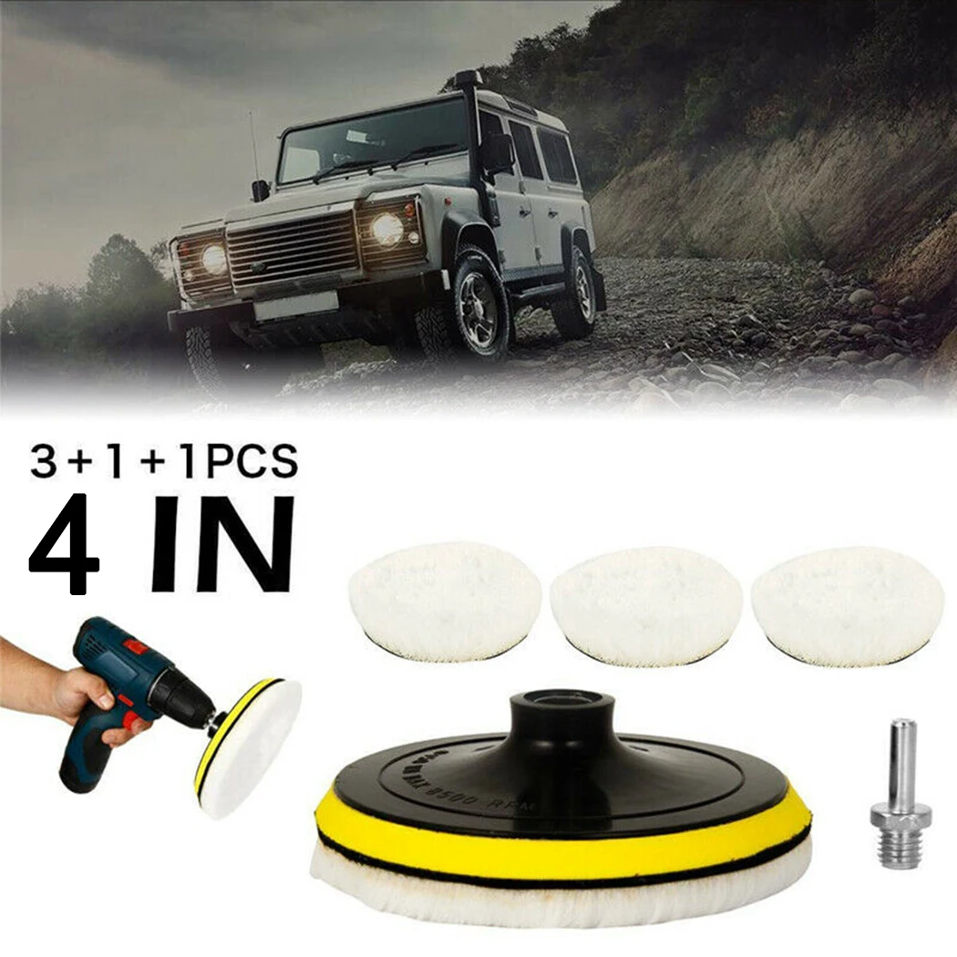 

5Pcs/Set 4 Inch Car Polishing Disc Buffing Waxing Sponge Wool Wheel Polishing Pads For Polishing Cars Glass Furniture Ceramic