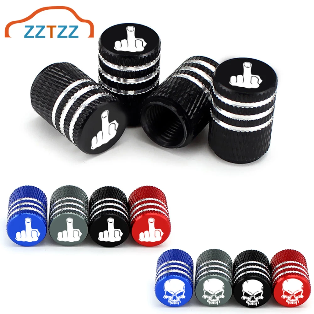 

Car Tire Valve Stem Caps (4Pcs) Nipple Caps Cover Metal Aluminum Alloy Tyre Rim Stem Wheel Caps for Car Truck Motorcycle Bike