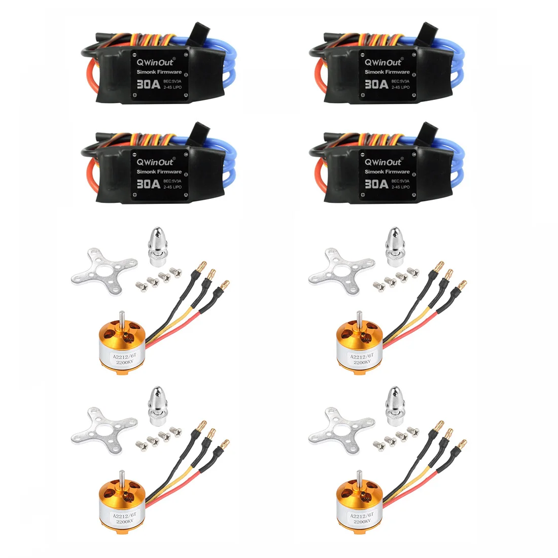 

30A бесщеточный ESC + A2212 930KV/2200KV бесщеточный мотор сварной разъем для DIY Мультикоптер RC Drone Quadcopter