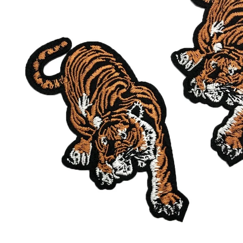 

50pcs/lot Luxury Embroidery Patch Gold Tiger Clothing Decoration Sewing Accessories Craft Diy Iron Heat Transfer Applique