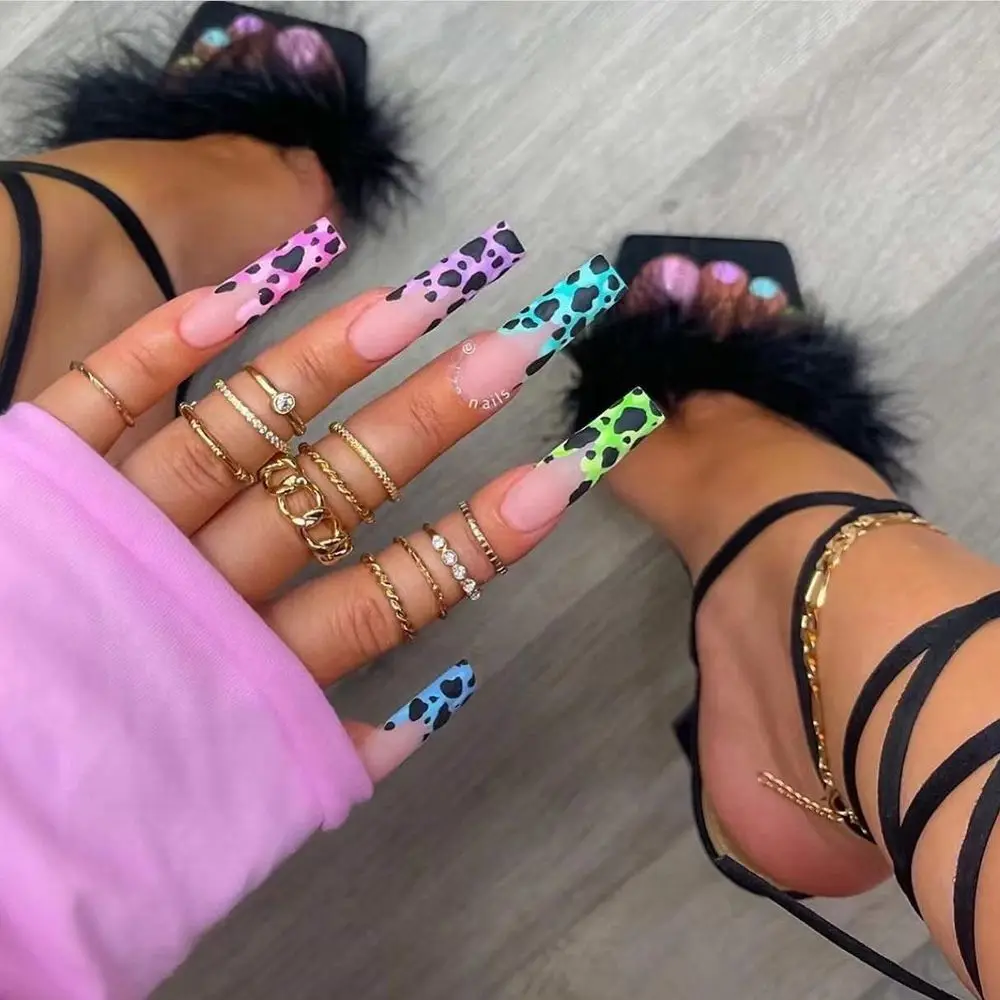 

24pcs/Box Ballerina Artificial Detachable Full Cover Coffin False Nails Wearable Fake Nails Nail Tips