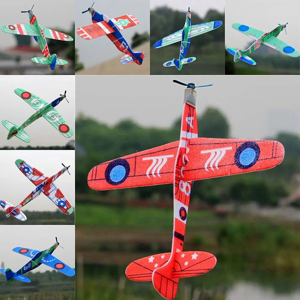 

10Pcs Hot Sale Game Play Party Bag Fillers Hand Throw Aircraft Toy Foam Plane Airplane Model Flying Glider