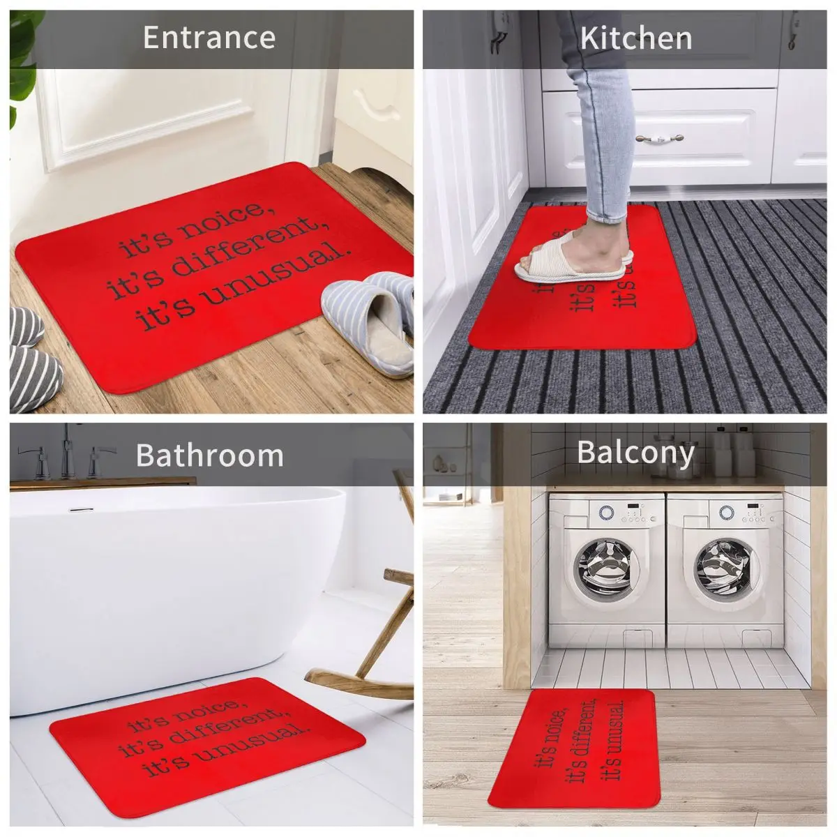 

Its Noice Different Unusual Door Mat Decor 3D Rug Carpet Bathmat Anti-slip Entrance Living Room Home Kitchen Bedroom Balcony