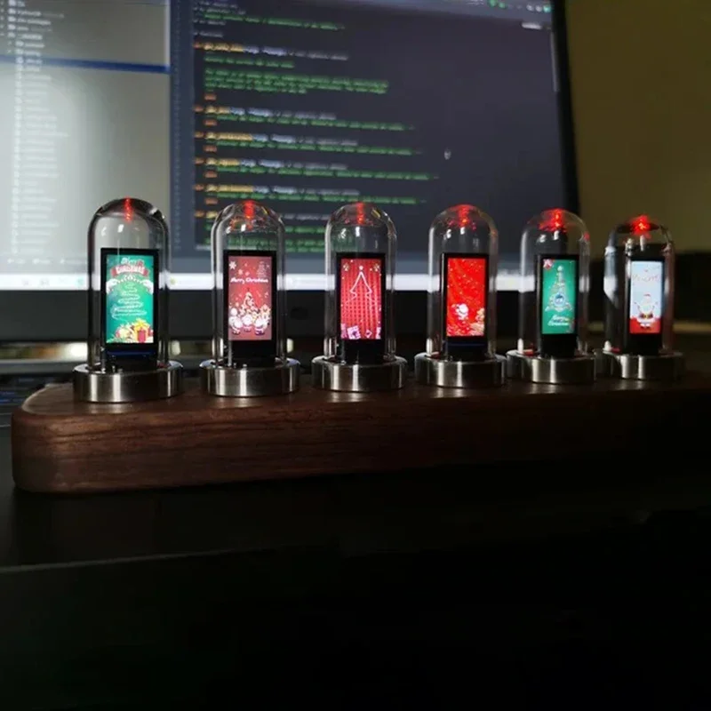 Настольные светодиодные цифровые часы Nixie с деревянной трубкой офисные