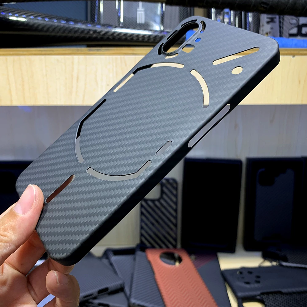 Cena QADIR Na Nic Phone1 Case Anty-upadek Czystego Włókna Węglowego Włókno Aramidowe Ultra Cienki Biznes Nic Phone1 Telefon Okładka