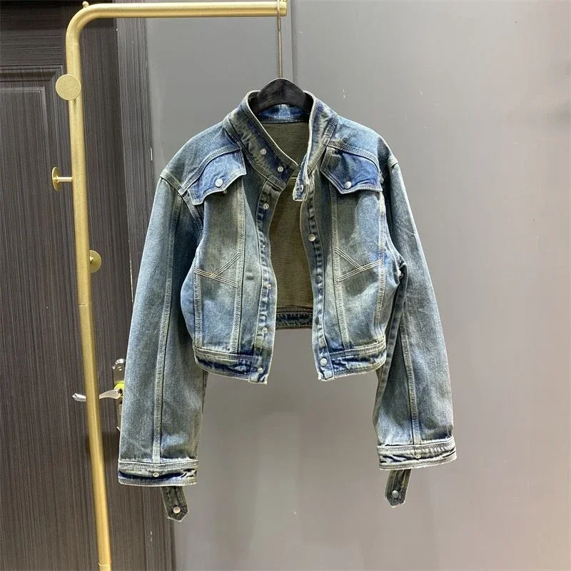 Винтажное ковбойское пальто женская весенне-осенняя джинсовая куртка для женщин