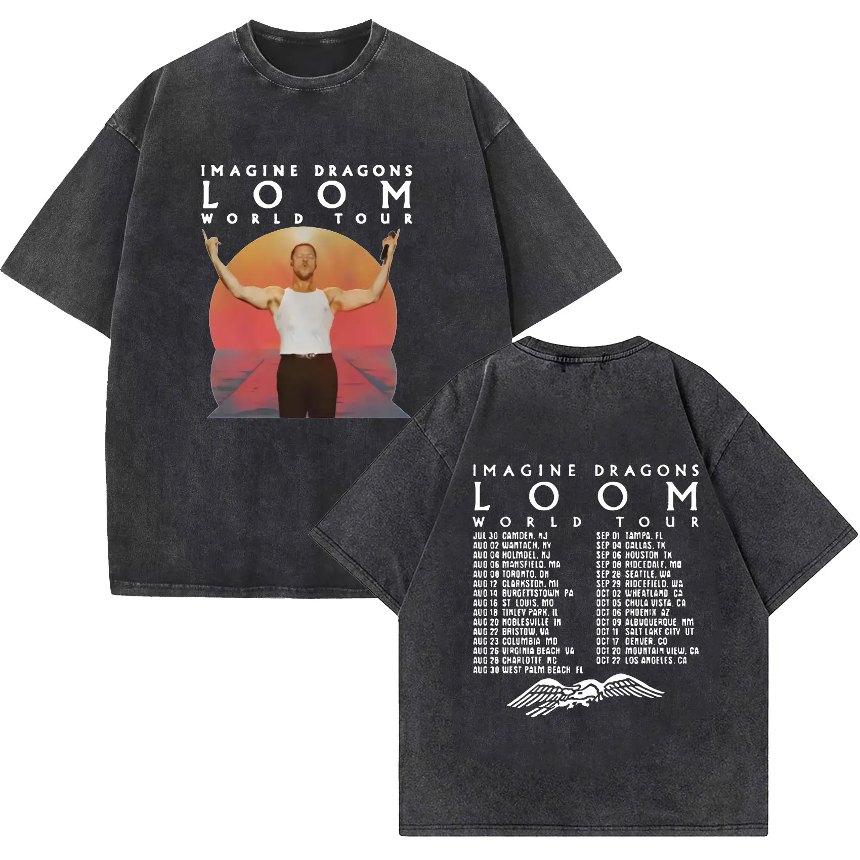 Футболка Мужская/женская с коротким рукавом винтажная промытая футболка в стиле